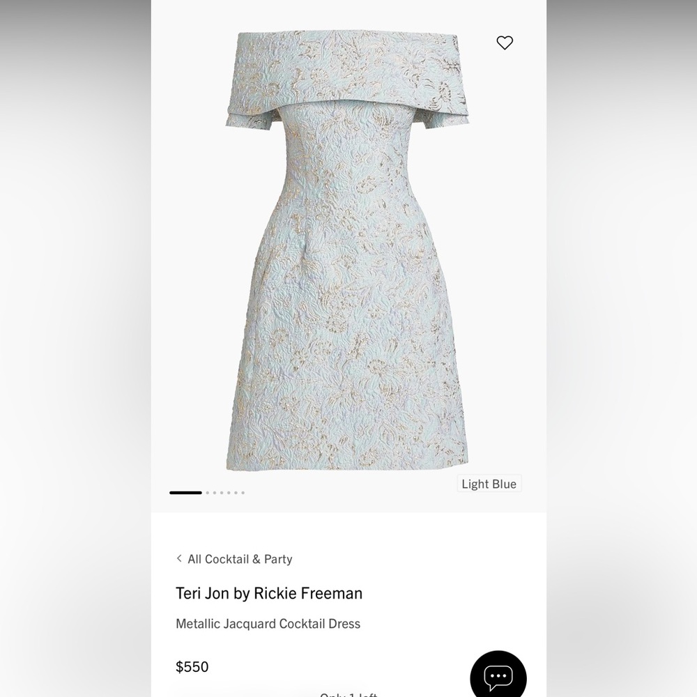 Rickie Freeman for Teri Jon Strapless Metallic Jacquard Cocktail Dress - Picture 2 of 16